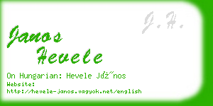 janos hevele business card